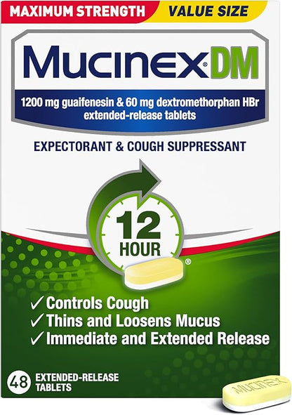 Mucinex DM 12Hr Maximum Strength Chest Congestion & Cough Medicine
