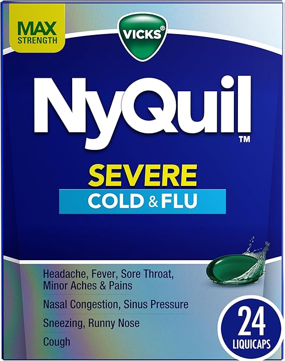 Vicks Ny Quil Severe Cold, Flu, & Congestion Medicine