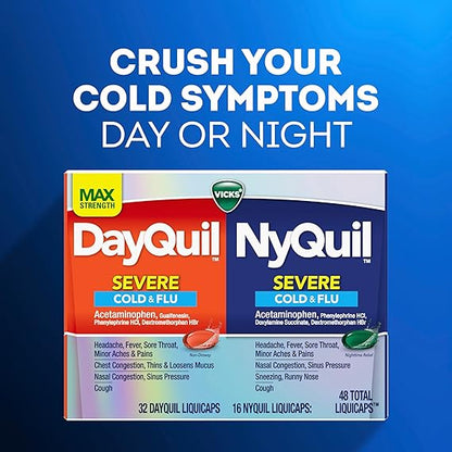 Vicks Ny Quil Severe Cold, Flu, & Congestion Medicine