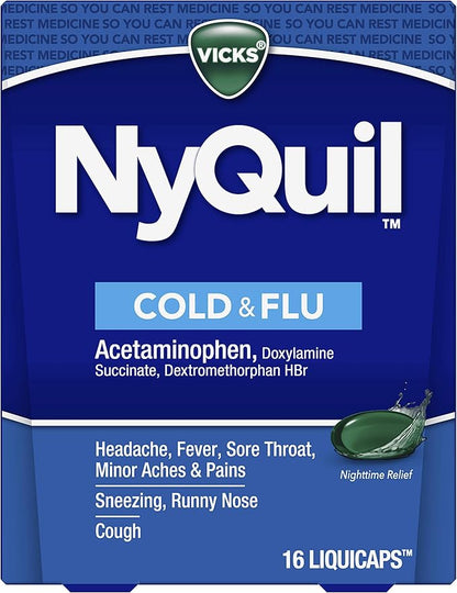 Vicks Nyquil Cold and Flu Nighttime Relief Liquid Capsules