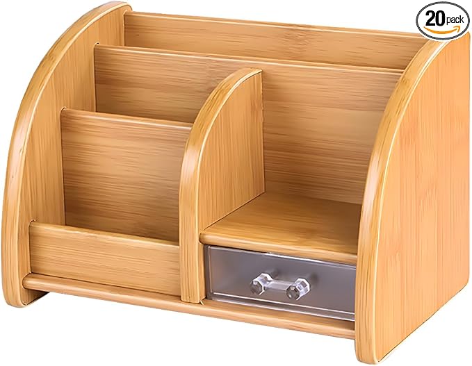 Wooden desktop storage box, office stationery