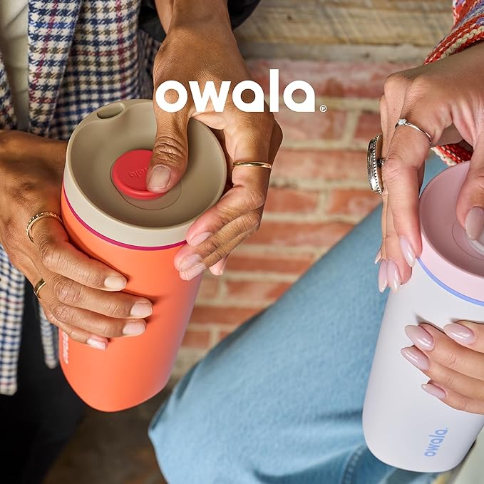 Owala SmoothSip Slider Stainless Steel Insulated Travel Mug with handle