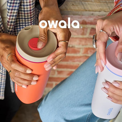 Owala SmoothSip Slider Stainless Steel Insulated Travel Mug with handle
