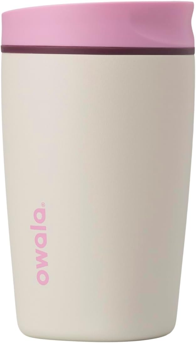 Owala SmoothSip Slider Stainless Steel Insulated Travel Mug with handle