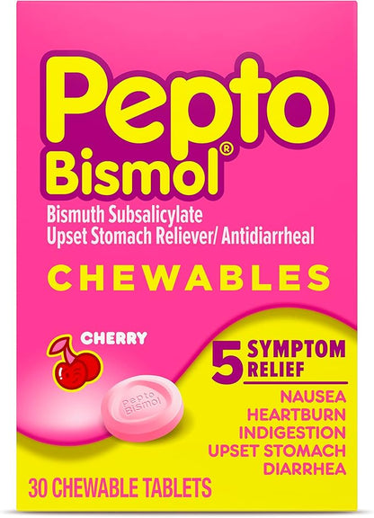Pepto Bismol Cherry Chewable Tablets, Upset Stomach Relief