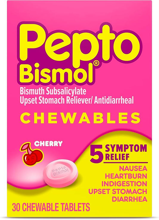 Pepto Bismol Cherry Chewable Tablets, Upset Stomach Relief