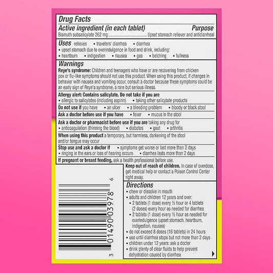 Pepto Bismol Cherry Chewable Tablets, Upset Stomach Relief