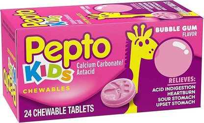 Pepto Kids Bubblegum Antacid Tablets Chewable