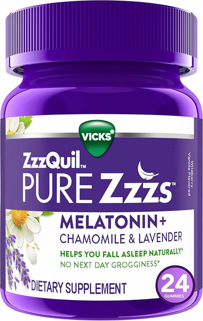 ZzzQuil PURE Zzzs Melatonin Gummies, Sleep Aid