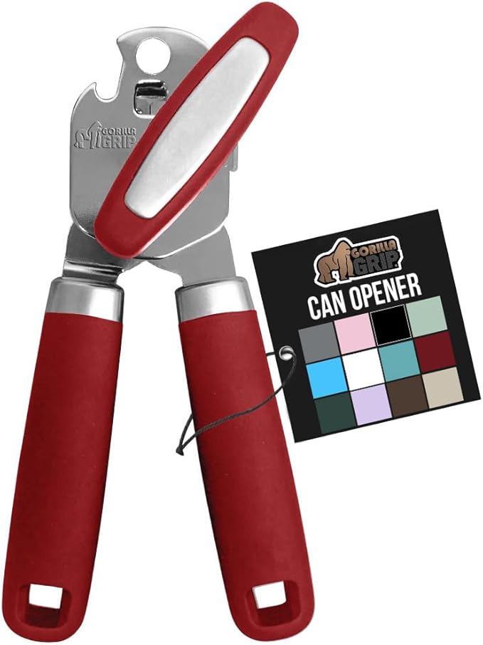 GORILLA GRIP Heavy Duty Stainless Steel Smooth Edge Manual Can Opener and Bottle Openers