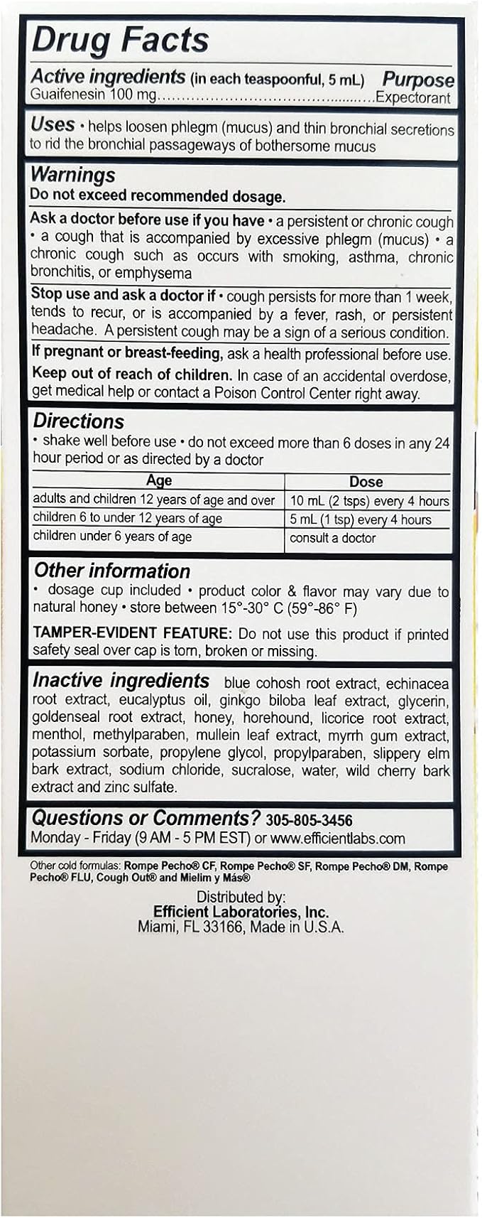 ROMPE PECHO EX (Expectorant) 6oz