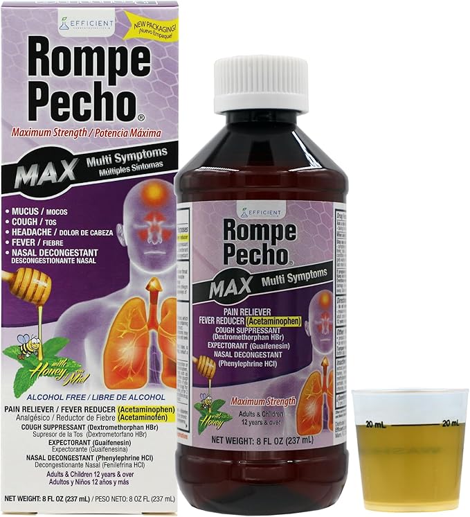 ROMPE PECHO MAX, Multi symptom Severe Cold and Flu Syrup