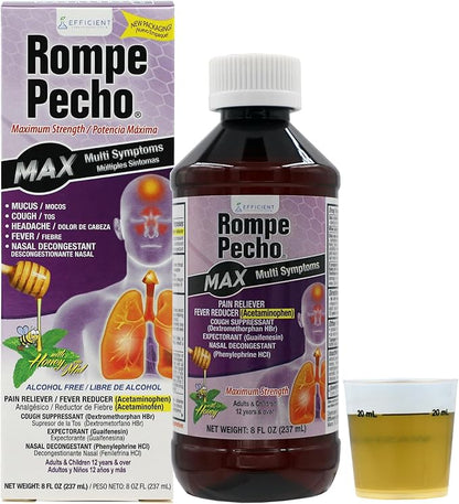 ROMPE PECHO MAX, Multi symptom Severe Cold and Flu Syrup