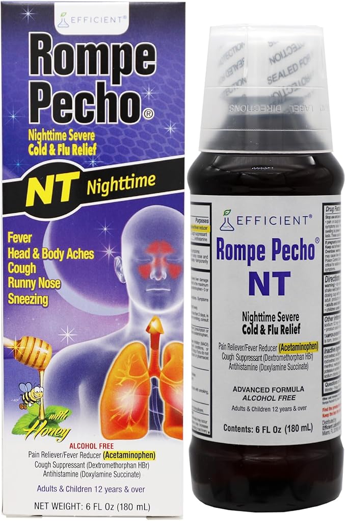 Night Time (NT) Cold & Flu Relief, Herbal Liquid Medicine for Nighttime Use