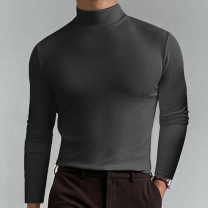 👕 60% OFF NOW! ✨ Men's High Neck Slim Fit T-Shirt - Stretchy & Breathable Fabric, Modern Style for Gym or Casual Wear 🏃‍♂️📦
