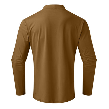 👕 60% OFF NOW! ✨ Men's High Neck Slim Fit T-Shirt - Stretchy & Breathable Fabric, Modern Style for Gym or Casual Wear 🏃‍♂️📦