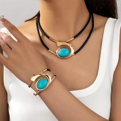 Vintage Boho Necklace & Bracelet Set