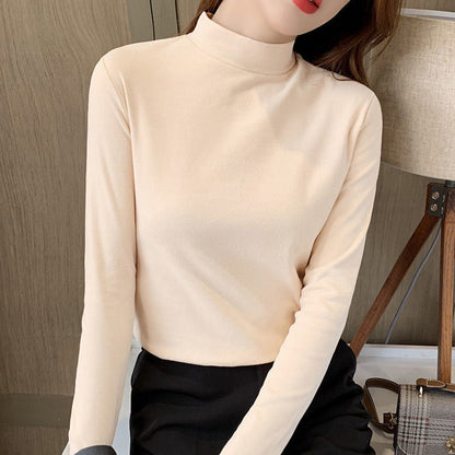 🔥Limited stock available 60% OFF🔥Women's Comfortable Solid Color Half High Neck Long Sleeve Top