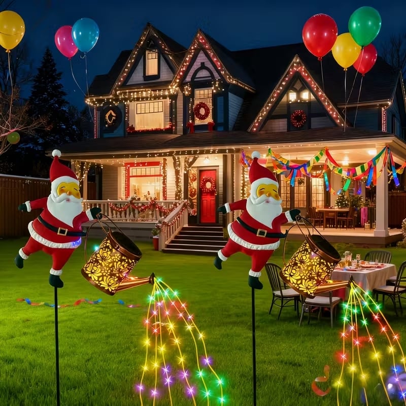 🎁Christmas Sale 50% OFF🎅✨Santa Watering Can Solar Light with Ground Stake