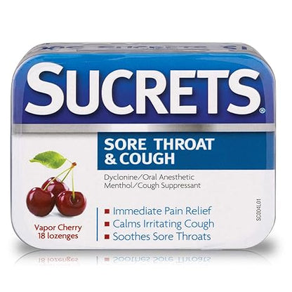 Sucrets Sore Throat Lozenges, Wild Cherry Flavor