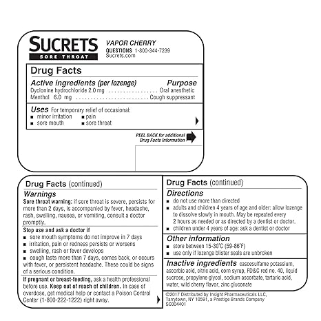 Sucrets Sore Throat Lozenges, Wild Cherry Flavor