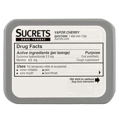Sucrets Sore Throat Lozenges, Wild Cherry Flavor