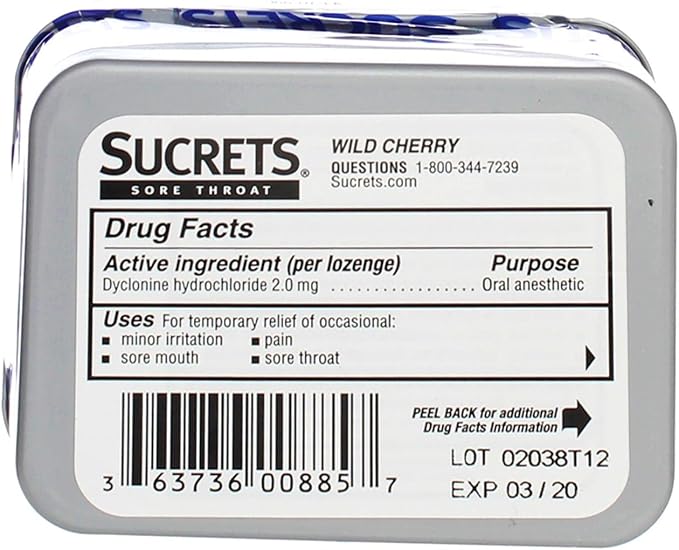 Sucrets Sore Throat Lozenges, Wild Cherry Flavor