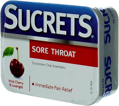 Sucrets Sore Throat Lozenges, Wild Cherry Flavor