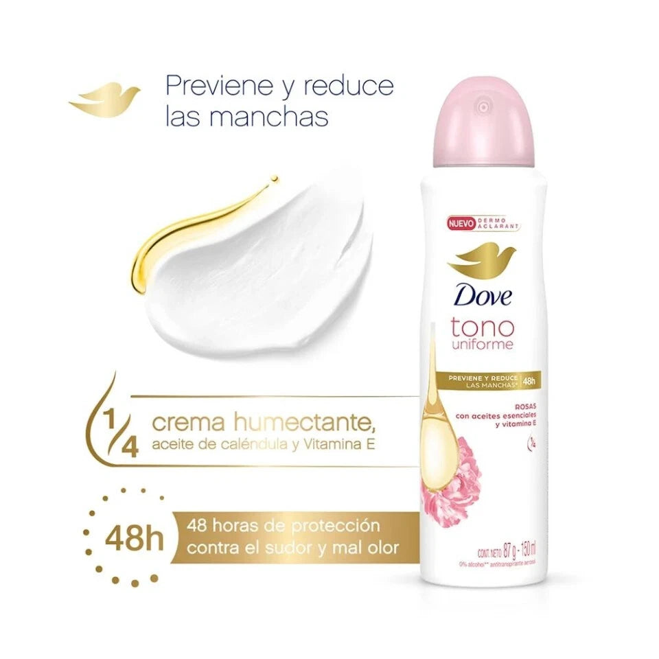 DOVE SPRAY TONO UNIFORME W/ROSAS