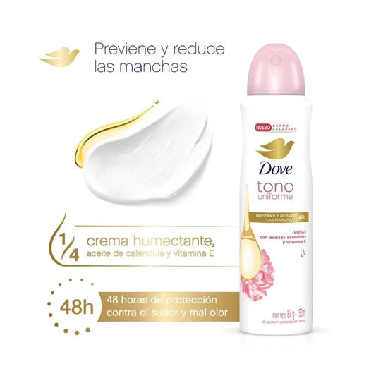 DOVE SPRAY TONO UNIFORME W/ROSAS