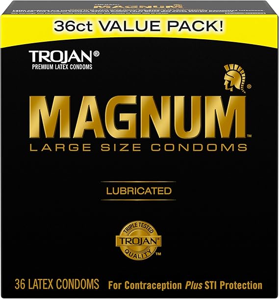 TROJAN Magnum Lubricated Large Condoms, Comfortable and Smooth Lubricated,