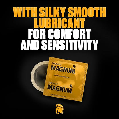 TROJAN Magnum Lubricated Large Condoms, Comfortable and Smooth Lubricated,