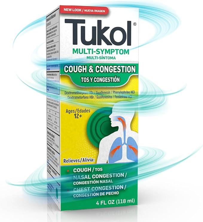 TUKOL Cough Medicine for Adults - Multi-Symptom Cough Syrup