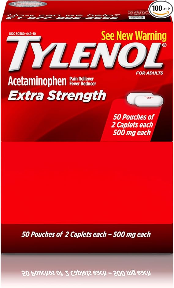 Tylenol Extra Strength Acetaminophen Caplets,