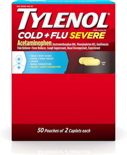 Tylenol Cold + Flu Severe Medicine Caplets for Cold & Flu