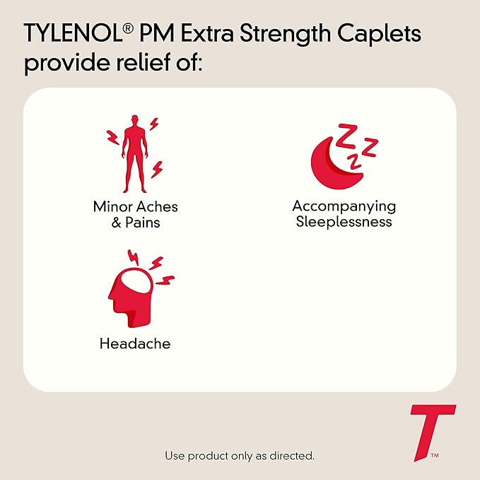 Tylenol PM Extra Strength Nighttime Pain Reliever & Sleep Aid Caplets