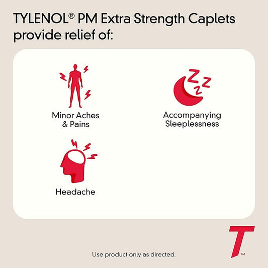Tylenol PM Extra Strength Nighttime Pain Reliever & Sleep Aid Caplets