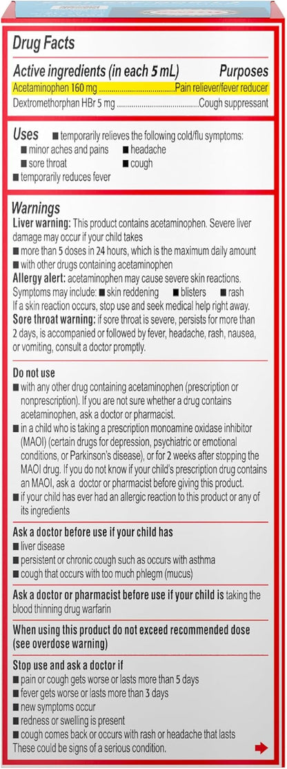 Children's Tylenol Cold, Cough & Sore Throat Oral Suspension