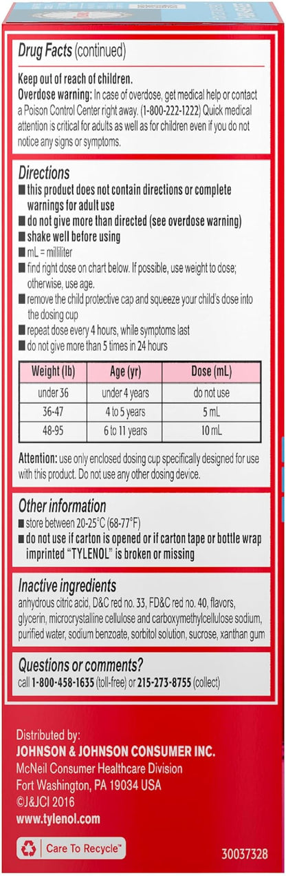 Children's Tylenol Cold, Cough & Sore Throat Oral Suspension