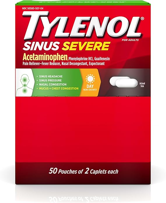 Tylenol Sinus Severe Daytime Caplets with Acetaminophen 325mg