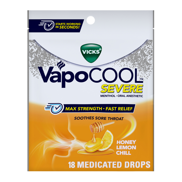 Vicks VapoCOOL SEVERE Medicated Sore Throat Drops