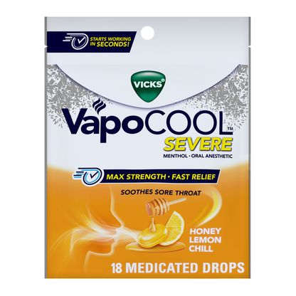 Vicks VapoCOOL SEVERE Medicated Sore Throat Drops