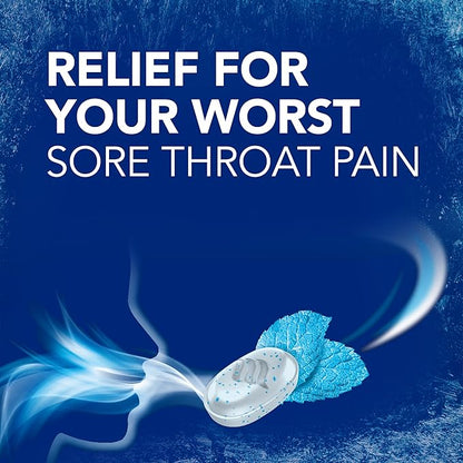 Vicks VapoCool Severe Medicated Sore Throat Drops, Max Strength Menthol