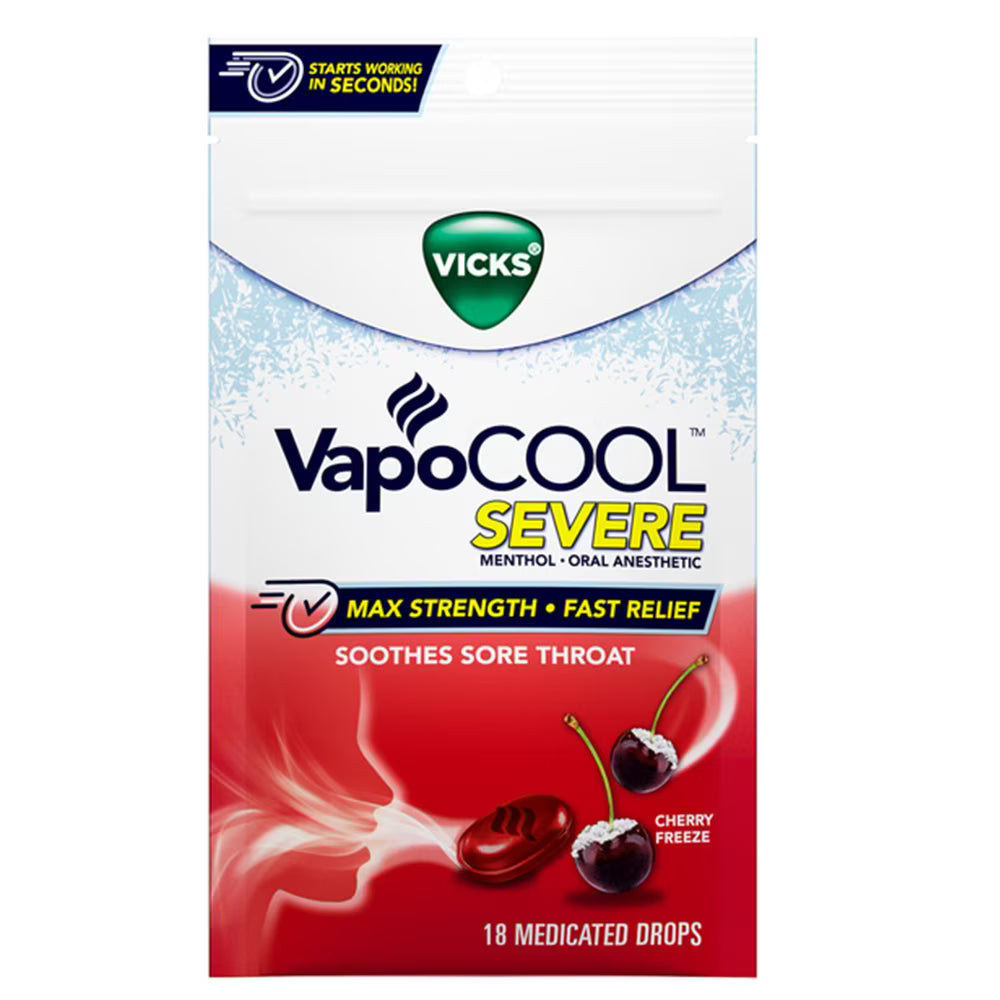 Vicks VapoCool Severe Medicated Sore Throat Drops