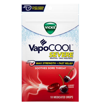 Vicks VapoCool Severe Medicated Sore Throat Drops
