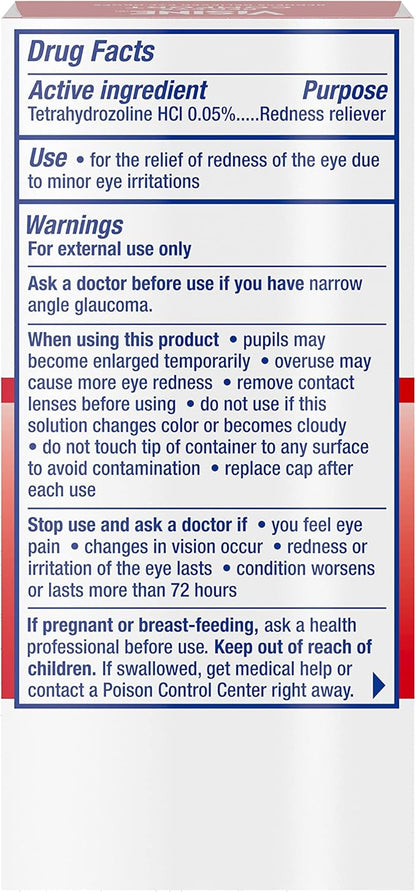 Visine Red Eye Comfort Redness Relief Eye Drops