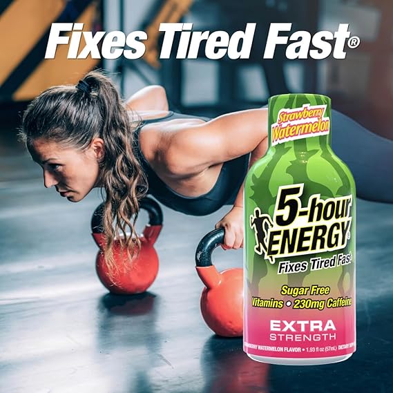 5-Hour Energy Extra Strength Shots, Strawberry Watermelon Flavor, 24 Count (1.93 Fl Oz)