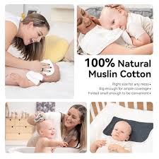Synrroe Burp Cloths Large, Muslin Burp Cloths for Baby, Extra Absorbent and Soft