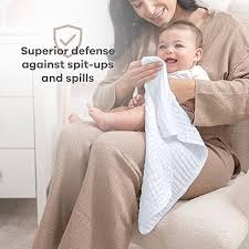 Synrroe Burp Cloths Large, Muslin Burp Cloths for Baby, Extra Absorbent and Soft