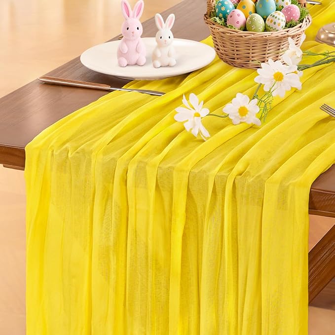 Socomi Pink Cheesecloth Table Runner Easter Spring Boho Rustic Gauze Dusty Pink Farmhouse 120 inch